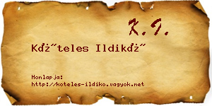 Köteles Ildikó névjegykártya