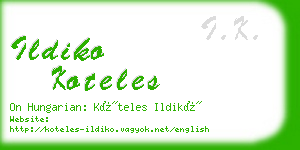 ildiko koteles business card